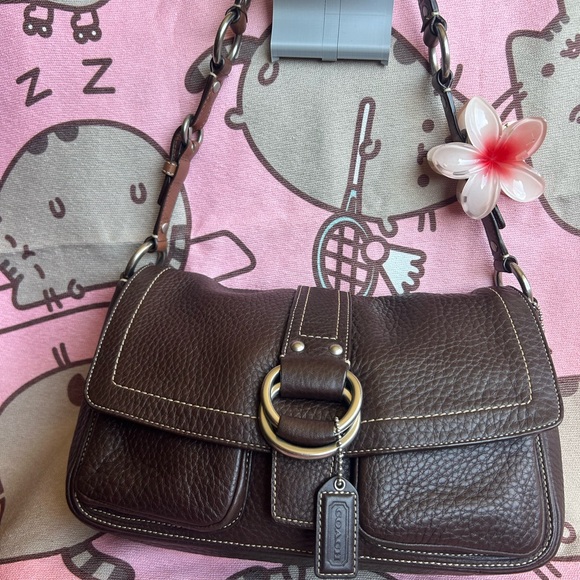 Gorgeous vintage Coach Chelsea brown pebbled leather shoulder bag F10893 - Picture 10 of 13